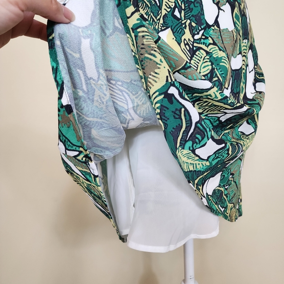Tropical Green Halter Dress Size XS Open Back Summer Print - Picture 9 of 10